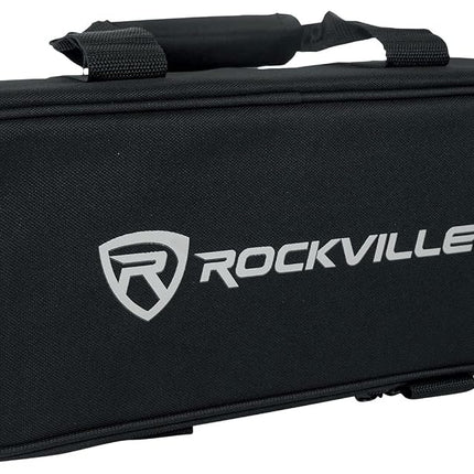 Rockville 4 Pack MINI RF1 V2 Black RGBWA+UV Battery-Powered Wash Lights with RF Remotes, Wireless DMX, Travel Bag, Perfect for DJs & Events
