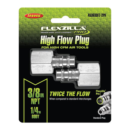 Flexzilla Pro High Flow Plug (Paquet de 2), Corps 1/4", FNPT 3/8" - A53630FZ-2PK