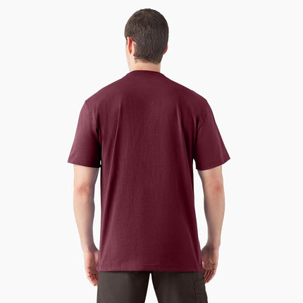 Dickies Men's Short Sleeve Heavyweight Crew Neck Tee, Burgundy, 2X