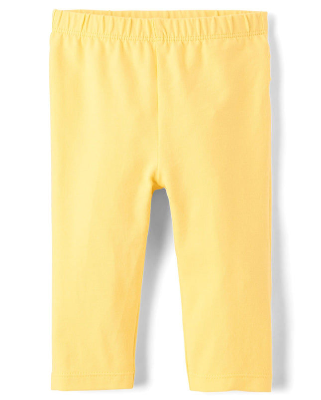 The Children's Place Baby Girls' and Newborn Pull on Pants, Sun/Yellow Ruffle 2-Pack, 9-12 Months