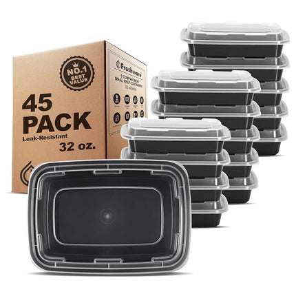 Freshware Meal Prep Containers [45 Pack] 1 Compart