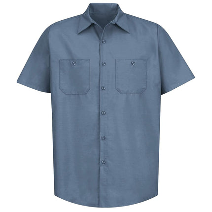 Red Kap Men's Short Sleeve Industrial Work Shirt, Postman Blue, Medium