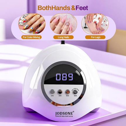 JODSONE UV LED Nail Lamp, 320W Nail Dryer for Gel Polish, High-Power Gel Nail Lamp with 72 Light Beads, Led Nail Light with Automatic Sensor & 4 Timers