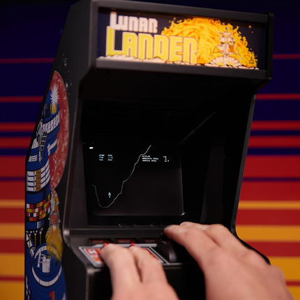Quarter Arcades Lunar Lander Mini Atari Replica Cabinet with Original ROM – Retro Machine with Thrust Lever, CRT Lens, Rechargeable Battery – Mini Game for Home
