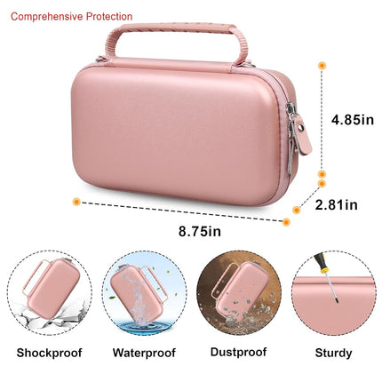 Elonbo Carrying Case for Asthma Inhaler, Inhaler Spacer for Kids and Adults, Masks, Inhaler Holder Asthma Travel Organize Bag, Pocket Fits Allergy Meds, Ventolin Inhaler, Rose Gold (Case Only)