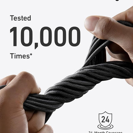 Anker 543 USB C to USB C Cable (240W, 10ft), USB 2.0 Bio-Nylon Charging Cable for MacBook Pro, iPhone 17/16/15, iPad Pro, Samsung Galaxy,and More(Phantom Black)