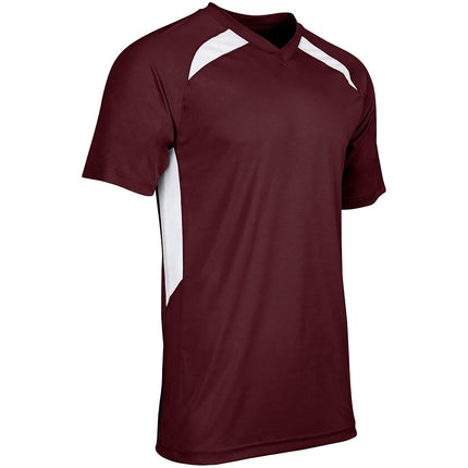 CHAMPRO Check Baseball Jersey, Youth Medium, Maroon, White