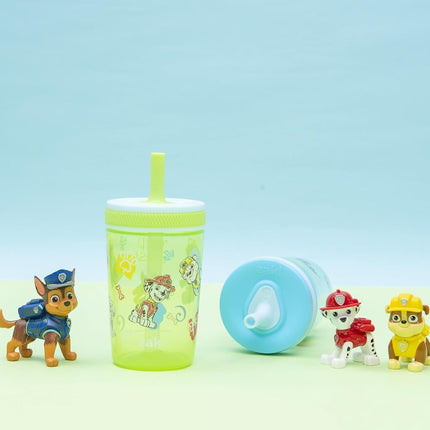 Zak Designs Paw Patrol Kelso 15oz Leak-Proof Toddler Straw Cups, 2-Pack