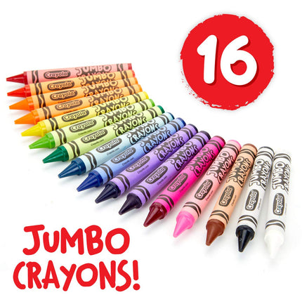 Lot de gros crayons Crayola Jumbo, 6 ensembles de 16 grands crayons pour les tout-petits et les enfants, fournitures scolaires, cadeaux [Exclusivité Amazon]