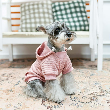 BEAUTYZOO Large Dog Hoodie Sweater with Pockets, Dog Clothes for Small Medium Dogs Boy Girl, Waffle-Like Laminated Cotton Pet Coats with Hat and Leash Hole, Pink 3XL