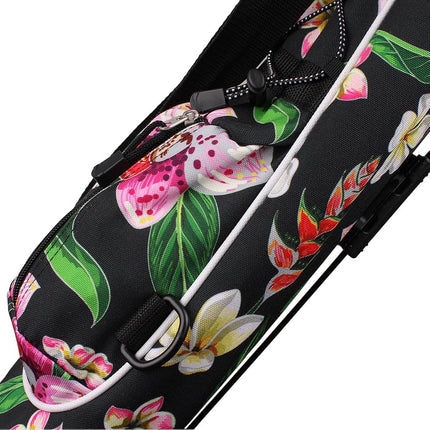 Orlimar Pitch 'n Putt Lightweight Sunday Golf Bag with Stand for Women, Ultra-Light Carry Design, Two-Way Divider Top, Shoulder Strap, Compact Golf Club Bag, Hibiscus Flowers
