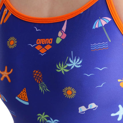 ARENA Women's Standard Swimsuit Challenge Back Reversible, Mango-Multi, 36