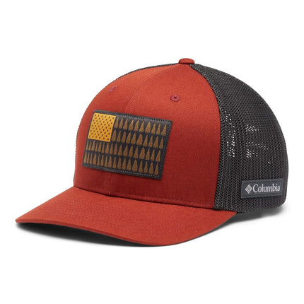Casquette Tree Flag Mesh Columbia Unisexe – Visière Plate, Rouge Warp, Shark, Taille XL