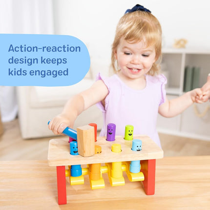 Melissa & Doug Deluxe Pounding Bench | Wooden Developmental Toy | Motor Skills | Problem Solving | 2+ | Gift for Boy or Girl