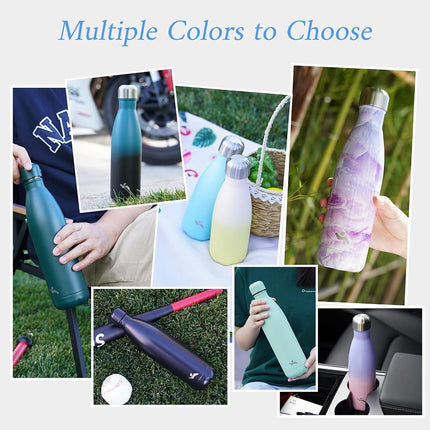 Konokyo Insulated Water Bottles,17oz Double Wall Stainless Steel Vacumm Metal Flask for Sports Travel,Macaron Green