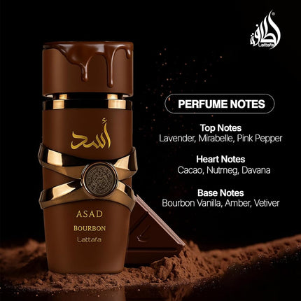 Asad Bourbon by Lattafa for Men - 3.4 oz EDP Spray