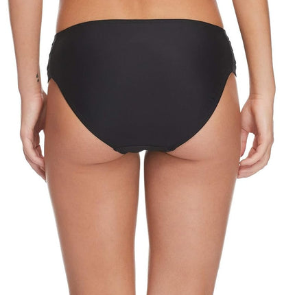 Body Glove Women's Smoothies Nuevo Contempo Solid Full Coverage Bikini Bottom Swimsuit, Black, X-Large