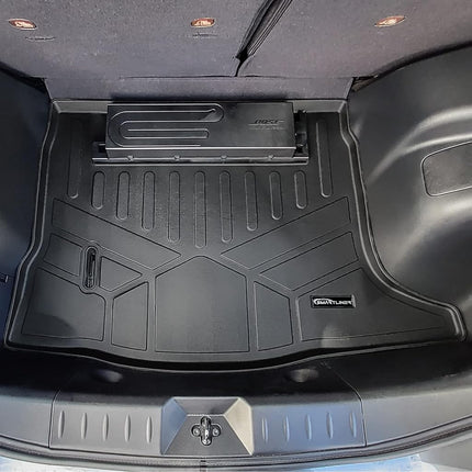 SMARTLINER Tapis de coffre noir sur mesure toutes saisons derrière la 2e rangée, compatible avec Nissan Leaf 2018-2022