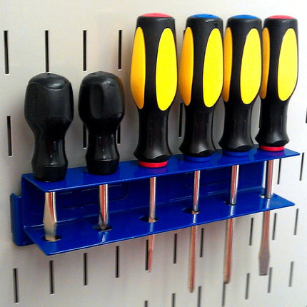 Wall Control ASM-SD-008 BU Pegboard Screwdriver Holder Bracket Slotted Metal Pegboard Accessory for Wall Control Pegboard Only, Blue