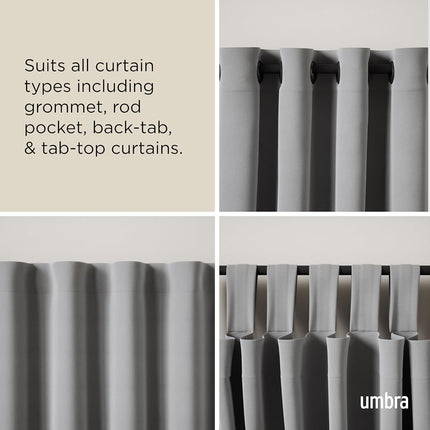 Umbra Twilight Curtain Rod, Wrap Around Blackout, 30 to 84 Inches, Black