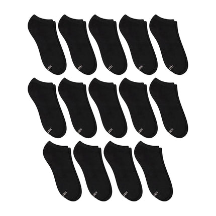 Hanes Women's Value, No Show Soft Moisture-Wicking Socks, Available in 10 and 14-Packs, Black-14, 5-9 (Pack of 14)