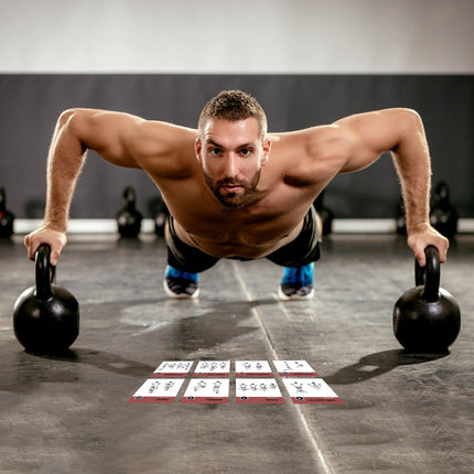 Cartes d'Exercices Kettlebell NewMe Fitness Entraînements à Domicile Musculation HIIT Construire du Muscle Guide Complet Fitness Routines Culturisme Apprendre les Mouvements KB Personnel Cartes 3,5"x5" Brûler les Graisses