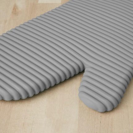 KitchenAid Kitchen Aid Ribbed Soft Silicone Oven Mitt Set, 7"x13", Grey