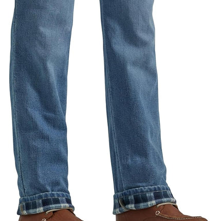 Lee Women's Relaxed Fit Straight Leg Jean, Fleece-Lined Alpine Frost, 18 US
