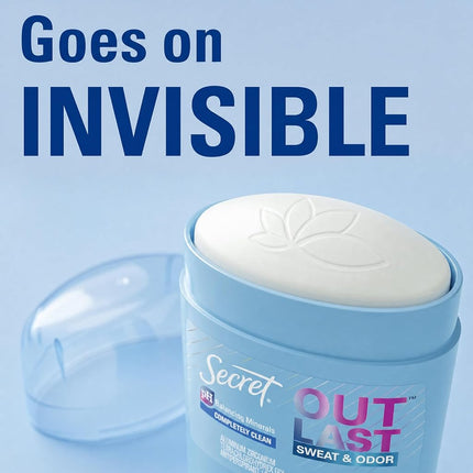 Secret Outlast Invisible Solid Antiperspirant and Deodorant, Completely Clean Scent, 0.5 Ounce by Secret