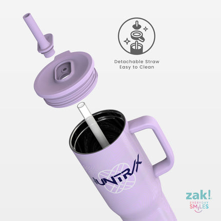 Zak Designs Kpop Demon Hunters Gobelet de voyage Sutton pour les déplacements, 887 ml en acier inoxydable avec isolation sous vide, paille en silicone et poignée de transport pour boissons froides (Huntrix)