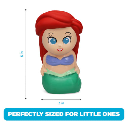 Disney Princess - Set de 5 juguetes de baño con chorros y cubo organizador - Juguetes de baño para bebés y niños pequeños - Incluye cubo organizador - Guarda los juguetes de agua para la hora del baño