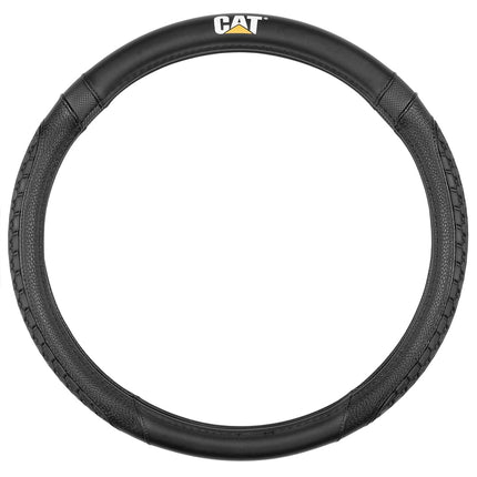 Cubierta del Volante DuraGrip Cat®, Tamaño Extragrande de 18 Pulgadas, Diseño de Agarre de Tracción Inspirado en la Banda de Rodadura, Cubierta de Volante Negra para RV, Semirremolque, Camión de Gran Tamaño
