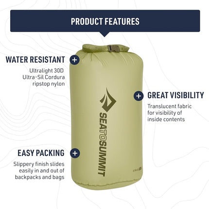Sea to Summit - Ultra-Sil Dry Bag XXL 35L - Waterproof Storage & Organization - Roll-Top & Patented Field Repair Buckle - Ultra-Sil Fabric - Backpacking - 32.1 x 28.5 x 56.5cm - Zinnia Yellow - 74g