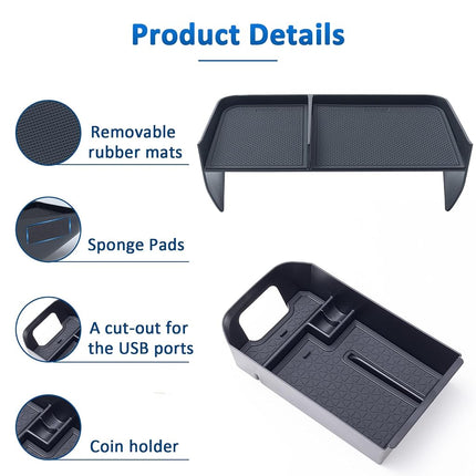 TOPINSTALL 2025 Huge Slots Tray Compatible with 2019-2025 Toyota RAV4 & RAV 4 Prime Accessories, Center Console Tray Divider for Phones with Cases Armrest Box Storage Tray