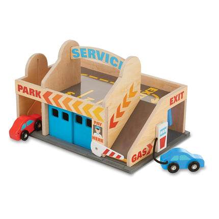 Melissa & Doug Service Station Parking Garage, 6 Pieces (E-Commerce Packaging, Great Gift for Girls and Boys - Best for 3, 4, 5, and 6 Year Olds)
