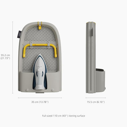 Joseph Joseph Pocket Max Portable Folding Tabletop Ironing Board, 110 cm Surface, Integrated Iron Storage