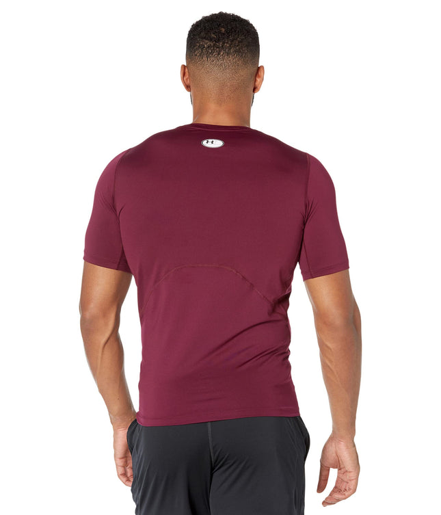 Camiseta de manga corta HeatGear de Under Armour para hombre, granate (609)/blanco, XL