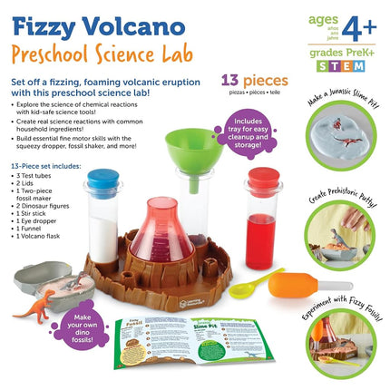 Learning Resources Fizzy Volcano, 13 Pieces, Ages 4+, Preschool Science Lab, Science Kits for Kids, Science Experiments for Kids,STEM Toys for Kids