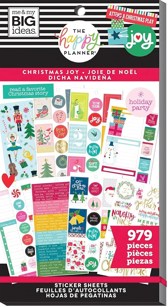 ME & MY BIG IDEAS PPSV-157-3048 Happy Planner STCKRS, Christmas Joy, 979/Pkg