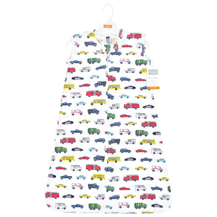 Hudson Baby Unisex Baby Cotton Sleeveless Wearable Sleeping Bag, Sack, Blanket, Going Places, 6-12 Months