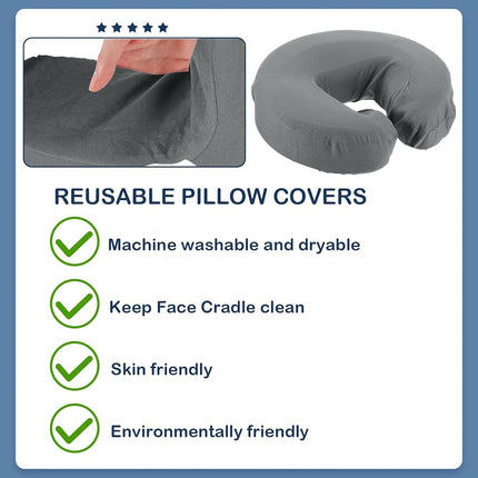 Macarrie 24 Pcs Massage Table Face Cradle Covers Microfiber,Gray