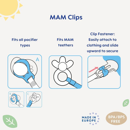 MAM I Love Mommy Double Pacifier Clip, Boy by MAM