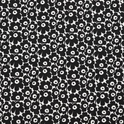 MARIMEKKO - Queen Sheets, Cotton Percale Bedding Set, Crisp & Cool Home Decor (Pikkuinen Unikko Black, Queen)