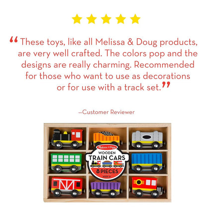 Melissa & Doug Wooden Train Cars (8-Piece Train Set)
