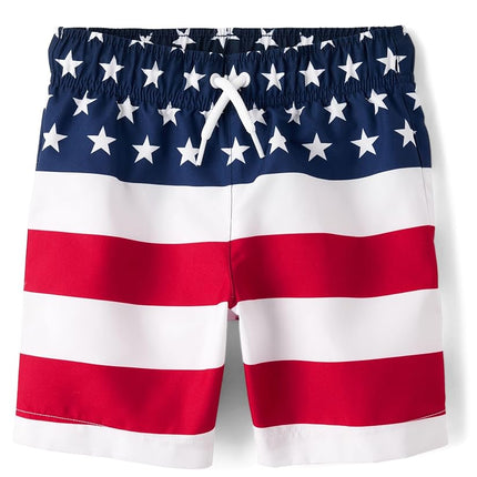 The Children's Place Maillot de bain short pour garçons et tout-petits, drapeau américain, TPPLUS