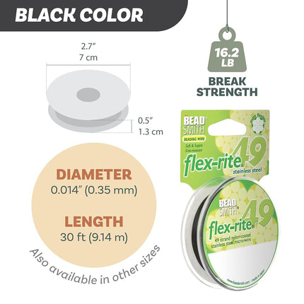 The Beadsmith Flex-Rite Beading Wire, Nylon-Coated Stainless-Steel Wire