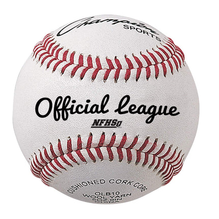 Champion Sports Leather Baseball Set: Dozen Indoor/Outdoor Genuine Leather Official League Baseballs for Practice Training or Real Game - OLB10 Pack of 12
