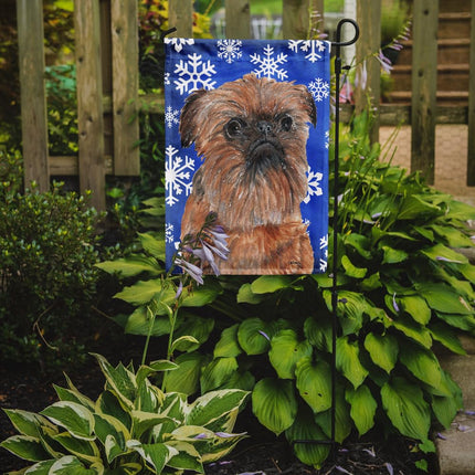 Caroline's Treasures SC9600GF Bandera de Invierno de Copo de Nieve Azul Brussels Griffon, Pequeña, Multicolor