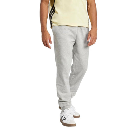 adidas Men's Essentials FeelCozy Fleece Pants, Medium Grey Heather/Black, X-Small