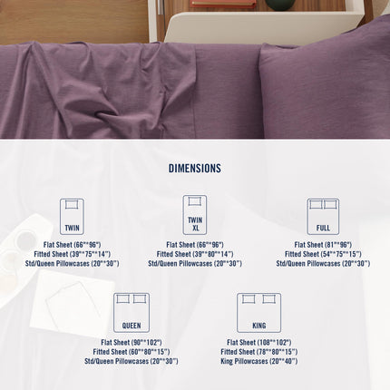 IZOD - Melange Performance Cotton Sheet Set, Durable & Long Lasting Fabric, Deep Pocket Sheets (300 TC, King/Amethyst)